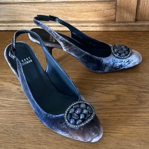 Stuart Weitzman Velvet Slingbacks